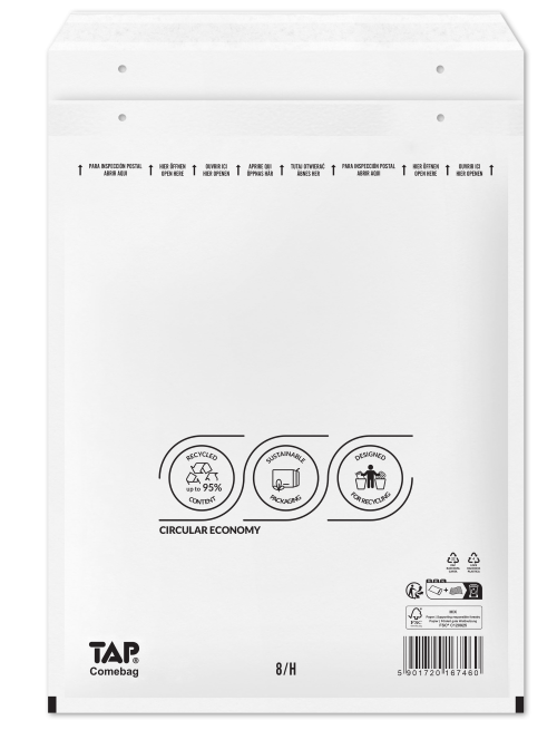 Légpárnás Boríték H/18 Fehér TAP white (100 db/doboz)