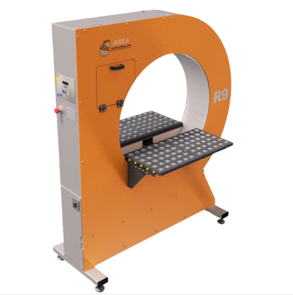 Horizontális, körpályás fóliázó gép AREA R 9/T ( Autógumi )