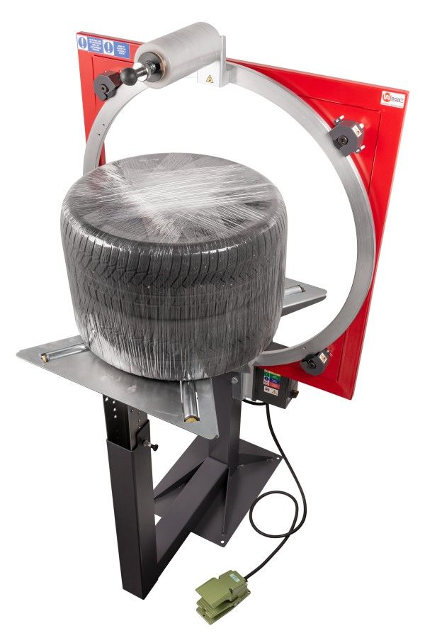 Horizontális körpályás fóliázó gép WR 1050 T (Autógumi)